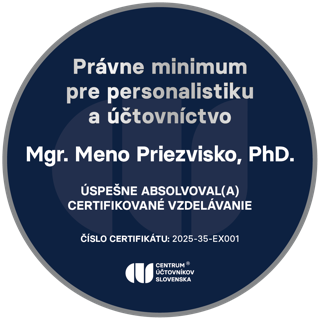 Pečať Právne minimum pre personalistiku a účtovníctvo